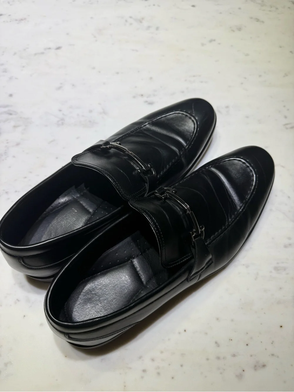 Van Heusen Black Leather Bit Loafers